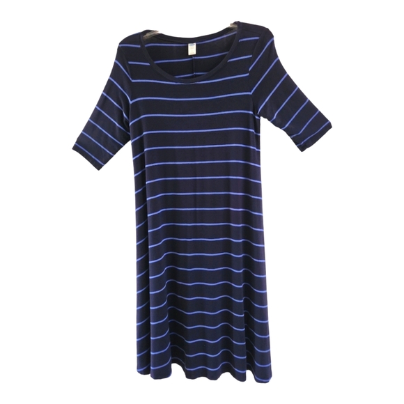 Maternity Dress Size S Blue Stripe Short Sleeve A Line Stretch❣️5/$25 - Picture 1 of 6